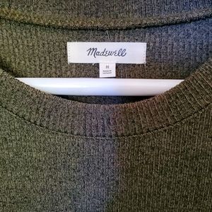 Madewell Green Knit Midi Dress with Slits